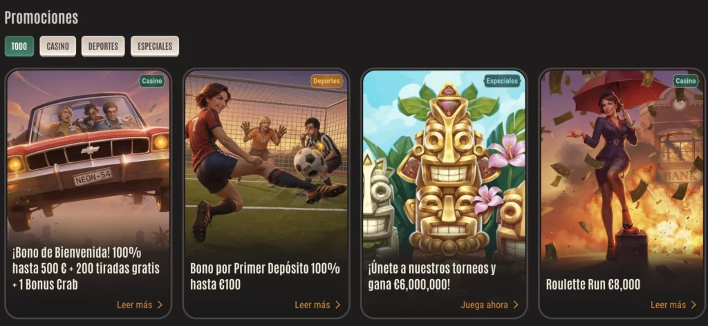 Promociones en Neon54 Casino