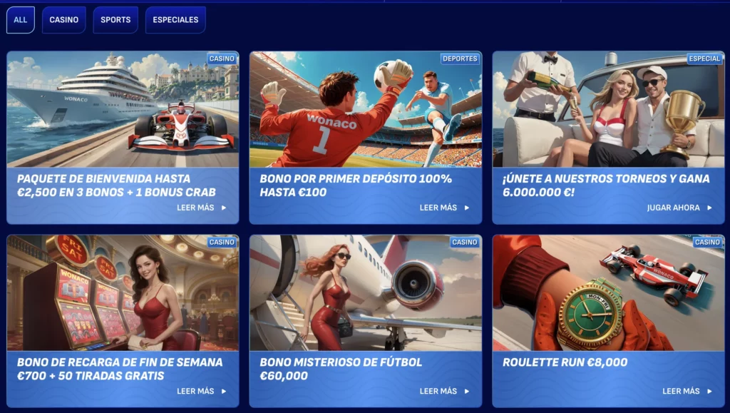 Bono de Wonaco Casino