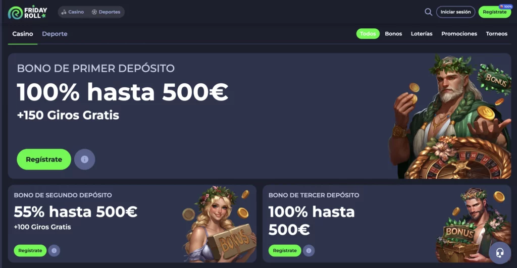 Promociones de FridayRoll Casino